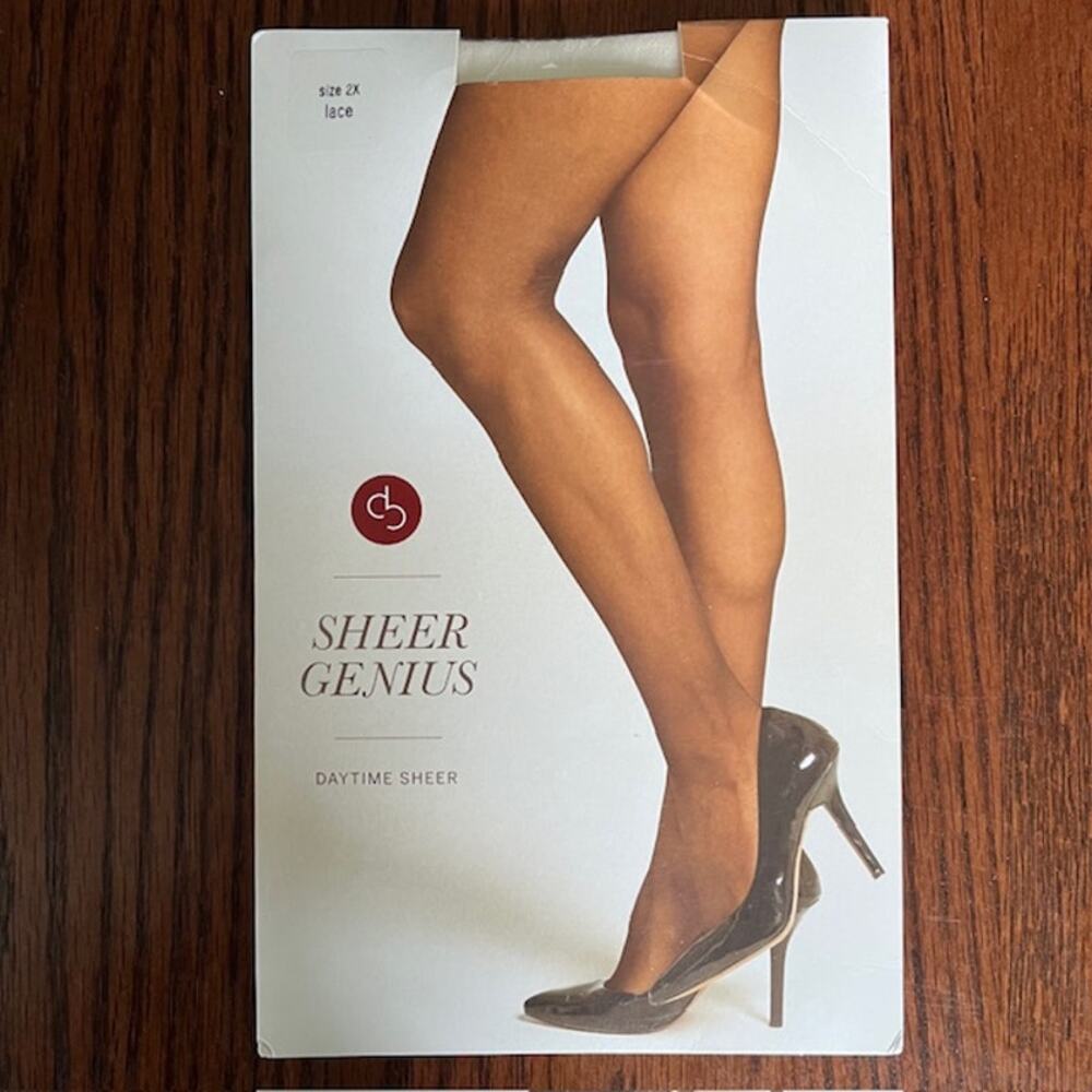 NEW Dress Barn Sheer Genius Pantyhose Women's 2X "Lace" Smoothing Reinforced